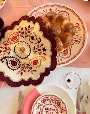 Couvre-hallah brodé bordeaux